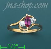 14K Gold Ladies' CZ Ring - Click Image to Close