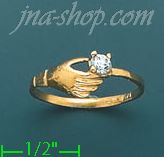 14K Gold Ladies' CZ Ring - Click Image to Close