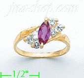 14K Gold Ladies' CZ Ring - Click Image to Close