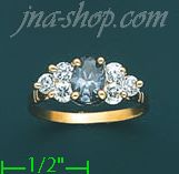 14K Gold Ladies' CZ Ring - Click Image to Close