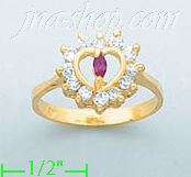 14K Gold Ladies' CZ Ring - Click Image to Close