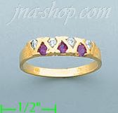 14K Gold Ladies' CZ Ring - Click Image to Close