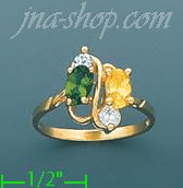 14K Gold Ladies' CZ Ring - Click Image to Close