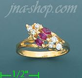 14K Gold Ladies' CZ Ring - Click Image to Close