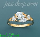 14K Gold Ladies' CZ Ring - Click Image to Close