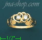 14K Gold Ladies' CZ Ring - Click Image to Close