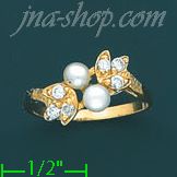 14K Gold Ladies' CZ Ring - Click Image to Close