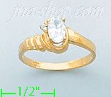 14K Gold Ladies' CZ Ring - Click Image to Close