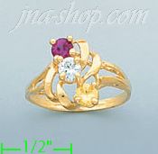 14K Gold Mother's CZ Ring - Click Image to Close