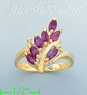 14K Gold Mother's CZ Ring - Click Image to Close