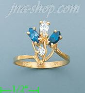 14K Gold Mother's CZ Ring - Click Image to Close