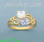 14K Gold Mother's CZ Ring - Click Image to Close