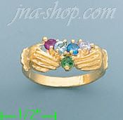 14K Gold Mother's CZ Ring - Click Image to Close