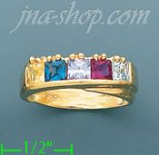 14K Gold Mother's CZ Ring - Click Image to Close