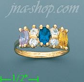 14K Gold Mother's CZ Ring - Click Image to Close