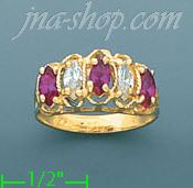 14K Gold Mother's CZ Ring - Click Image to Close