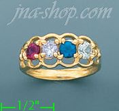 14K Gold Mother's CZ Ring - Click Image to Close