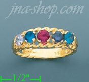 14K Gold Mother's CZ Ring - Click Image to Close