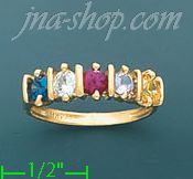 14K Gold Mother's CZ Ring - Click Image to Close