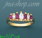 14K Gold Mother's CZ Ring - Click Image to Close