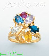 14K Gold Mother's CZ Ring - Click Image to Close