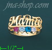 14K Gold Mother's CZ Ring - Click Image to Close