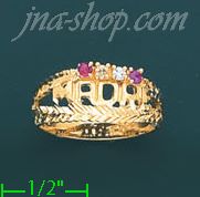 14K Gold Mother's CZ Ring - Click Image to Close