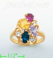 14K Gold Mother's CZ Ring - Click Image to Close