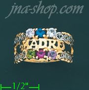 14K Gold Mother's CZ Ring - Click Image to Close