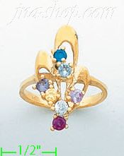 14K Gold Mother's CZ Ring - Click Image to Close