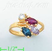 14K Gold Mother's CZ Ring - Click Image to Close