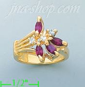 14K Gold Mother's CZ Ring - Click Image to Close