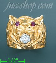 14K Gold Tiger Dia-Cut Ring - Click Image to Close