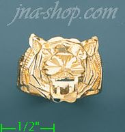 14K Gold Tiger Dia-Cut Ring - Click Image to Close