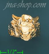 14K Gold Bull Dia-Cut Ring - Click Image to Close