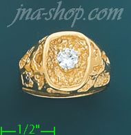 14K Gold Nugget Dia-Cut Ring - Click Image to Close