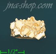 14K Gold Nugget Dia-Cut Ring - Click Image to Close