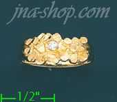 14K Gold Nugget Dia-Cut Ring - Click Image to Close