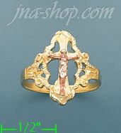 14K Gold 3Color Dia-Cut Ring - Click Image to Close