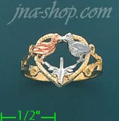 14K Gold 3Color Dia-Cut Ring - Click Image to Close