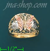 14K Gold 3Color Dia-Cut Ring - Click Image to Close