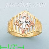 14K Gold 3Color Dia-Cut Ring - Click Image to Close