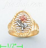 14K Gold 3Color Dia-Cut Ring - Click Image to Close