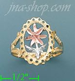 14K Gold 3Color Dia-Cut Ring - Click Image to Close