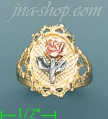 14K Gold 3Color Dia-Cut Ring - Click Image to Close