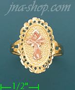 14K Gold 3Color Dia-Cut Ring - Click Image to Close