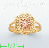 14K Gold 3Color Dia-Cut Ring - Click Image to Close