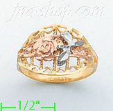 14K Gold 3Color Dia-Cut Ring - Click Image to Close