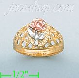 14K Gold 3Color Dia-Cut Ring - Click Image to Close