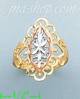 14K Gold 3Color Dia-Cut Ring - Click Image to Close